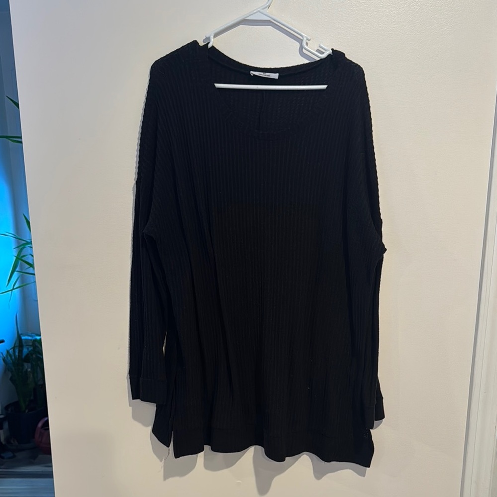 Black Oversized Long Sleeve Sweater
